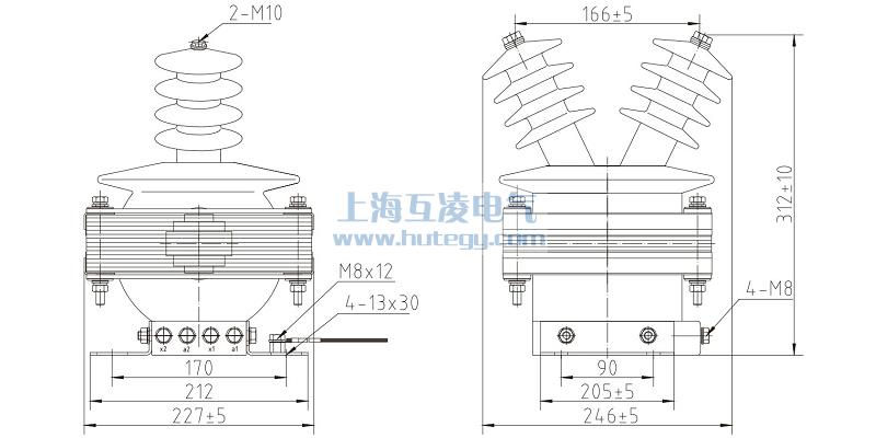 FDEG8放電線圈外形尺寸，F(xiàn)DGE8/11/&radic;3-1.7-1尺寸圖